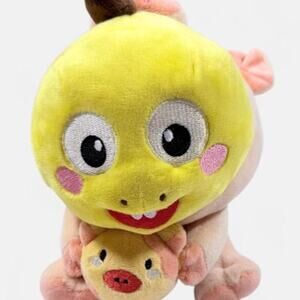 VIPKid Dino Plush Pig Costume Holding Piglet 9” Yellow Dinosaur Mascot Promo